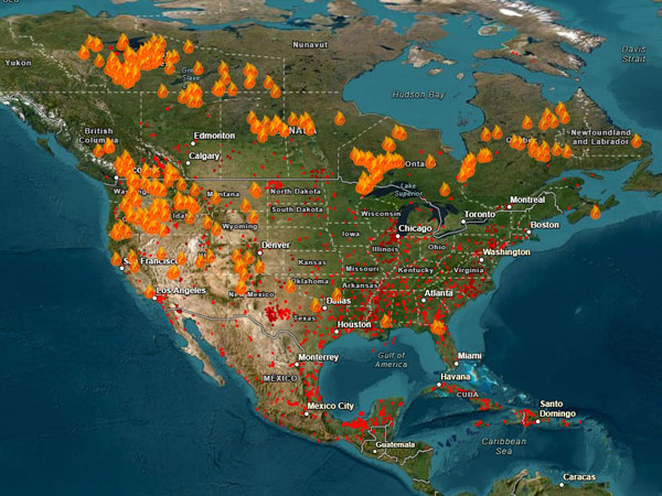 Forest Fires Canada and USA 2026